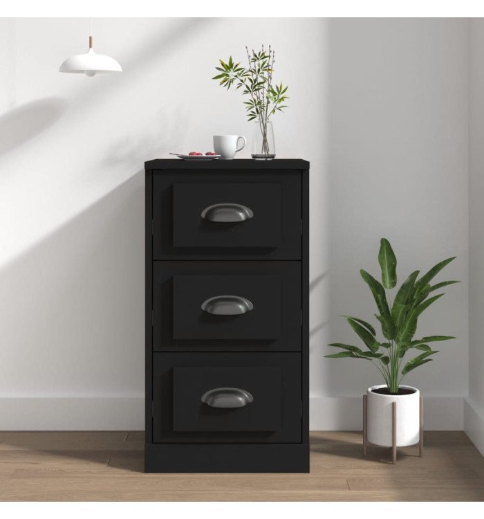 Buffet noir 36x35,5x67,5 cm bois d'ingénierie | Mobilier & Déco