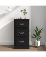 Buffet noir 36x35,5x67,5 cm bois d'ingénierie | Mobilier & Déco