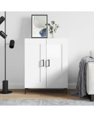 Buffet Blanc brillant 69,5x34x90 cm Bois d'ingénierie | Mobilier & Déco