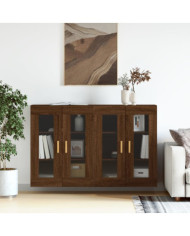 Armoires murales 2 pcs chêne marron bois d'ingénierie | Mobilier & Déco
