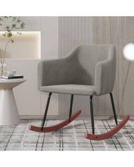 Chaise à bascule Gris clair Velours | Mobilier & Déco