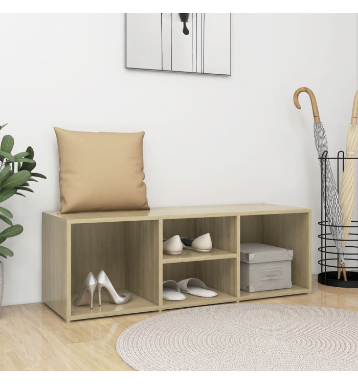 Banc de rangement à chaussures Chêne sonoma Bois d’ingénierie | Mobilier & Déco