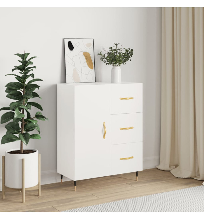 Buffet blanc 69,5x34x90 cm bois d'ingénierie | Mobilier & Déco
