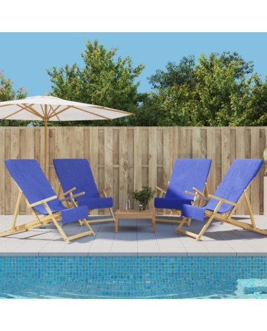 Serviettes de plage 4 pcs bleu royal 60x135 cm tissu 400 GSM | Mobilier & Déco