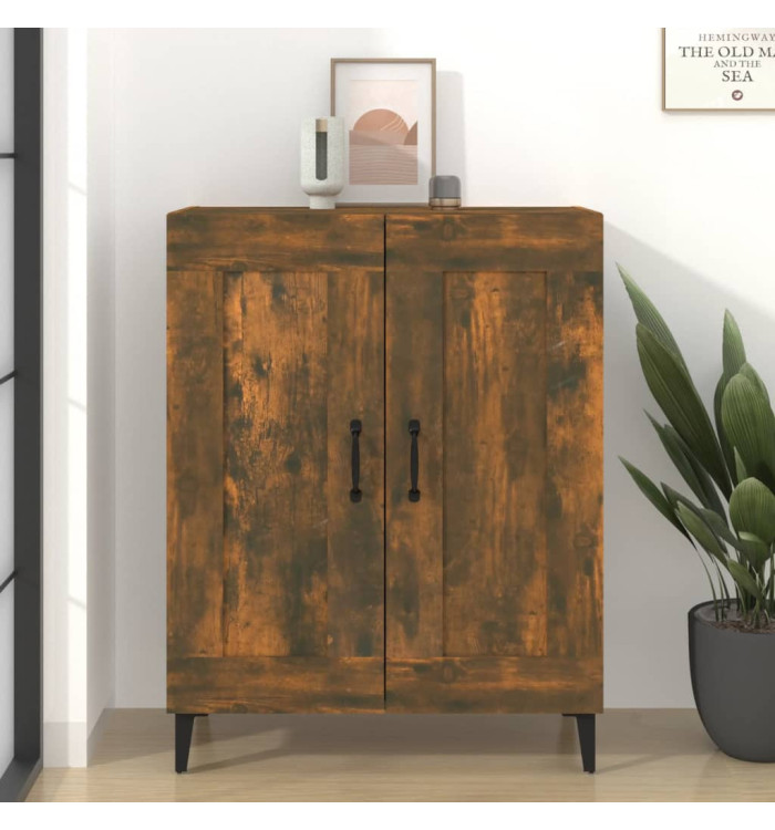 Buffet chêne fumé 69,5x34x90 cm bois d'ingénierie | Mobilier & Déco