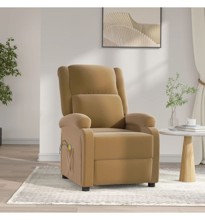 Fauteuil électrique de massage Marron Velours | Mobilier & Déco