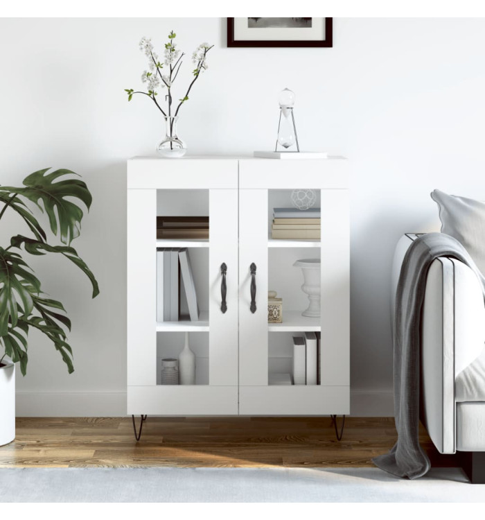 Buffet blanc 69,5x34x90 cm bois d'ingénierie | Mobilier & Déco
