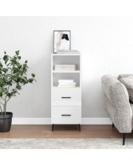 Buffet Blanc brillant 34,5x34x90 cm Bois d'ingénierie | Mobilier & Déco