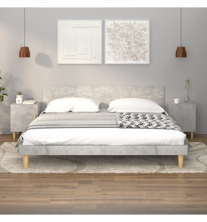 Tables de chevet 2 pcs Gris béton Bois d'ingénierie | Mobilier & Déco
