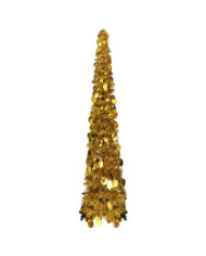 Sapin de Noël artificiel escamotable doré 120 cm PET | Mobilier & Déco