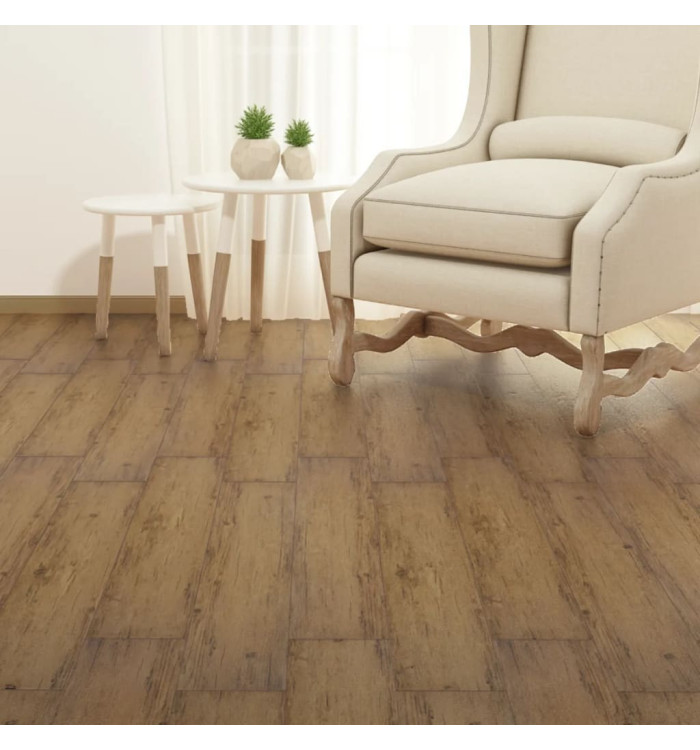 Dalles de plancher PVC autoadhésif 5,21 m² 2 mm marron noyer | Mobilier & Déco
