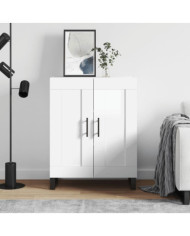Buffet Blanc brillant 69,5x34x90 cm Bois d'ingénierie | Mobilier & Déco