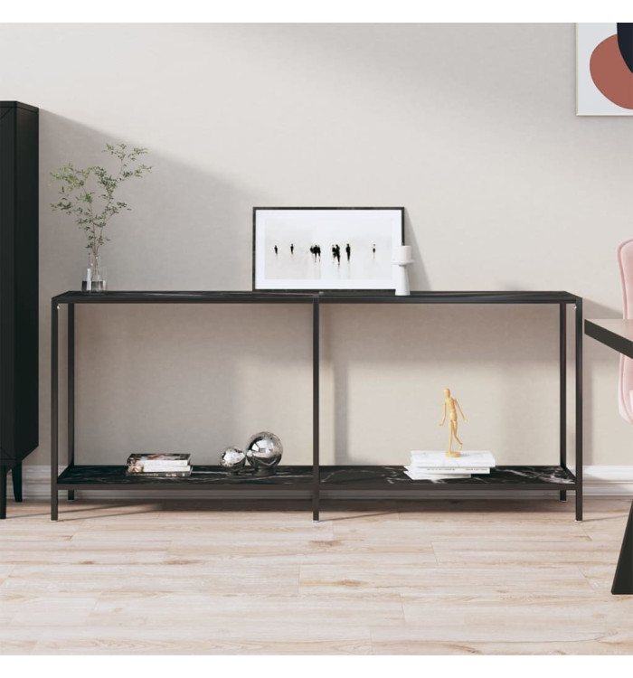 Table console Noir 180x35x75,5 cm Verre trempé | Mobilier & Déco