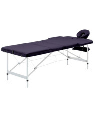 Table de massage pliable 3 zones Aluminium Violet | Mobilier & Déco