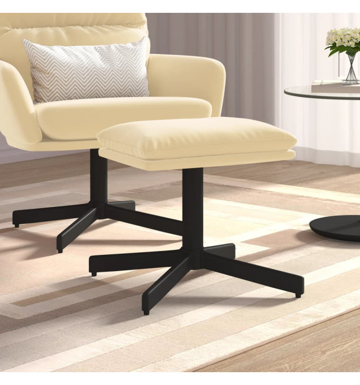 Repose-pied Blanc crème 60x60x36 cm Velours | Mobilier & Déco