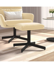 Repose-pied Blanc crème 60x60x36 cm Velours | Mobilier & Déco
