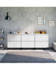 Buffets 3 pcs blanc 60x35x70 cm bois d'ingénierie | Mobilier & Déco