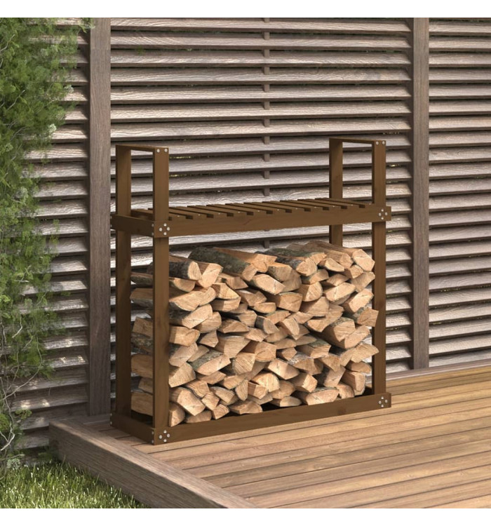 Support bois de chauffage Marron miel 110x35x108,5 cm Bois pin | Mobilier & Déco