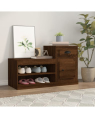 Armoire à chaussures chêne marron 100x42x60cm bois d'ingénierie | Mobilier & Déco