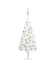 Arbre de Noël artificiel pré-éclairé et boules blanc 120 cm | Mobilier & Déco