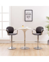 Tabourets de bar avec accoudoir lot de 2 marron similicuir | Mobilier & Déco