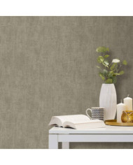 DUTCH WALLCOVERINGS Papier peint simple gris-marron | Mobilier & Déco