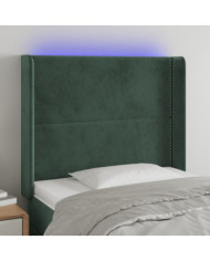 Tête de lit à LED Vert foncé 103x16x118/128 cm Velours | Mobilier & Déco