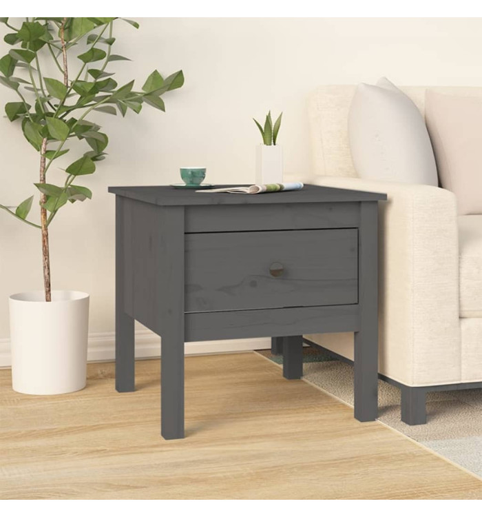 Table d'appoint Gris 50x50x49 cm Bois massif de pin | Mobilier & Déco