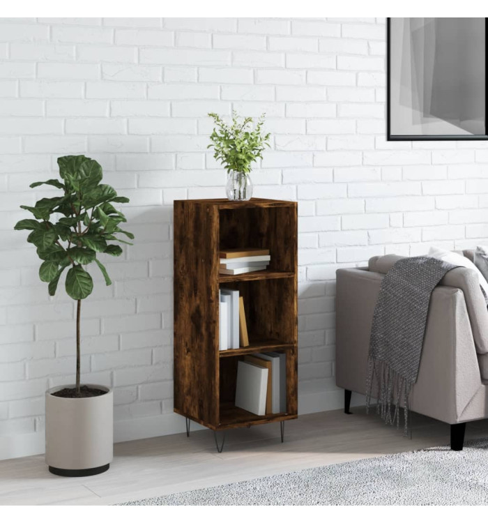 Buffet chêne fumé 34,5x32,5x90 cm bois d'ingénierie | Mobilier & Déco