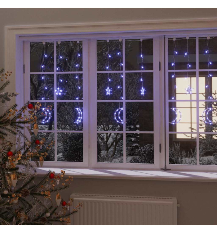 Guirlande lumineuse étoile et lune avec télécommande 345 LED | Mobilier & Déco