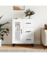 Buffet Blanc brillant 69,5x34x90 cm Bois d'ingénierie | Mobilier & Déco