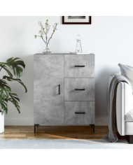 Buffet gris béton 69,5x34x90 cm bois d'ingénierie | Mobilier & Déco