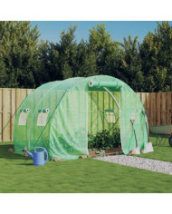 Serre avec cadre en acier vert 6 m² 3x2x2 m | Mobilier & Déco