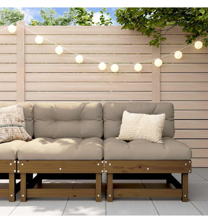 Canapés centraux avec coussins 2 pcs marron miel | Mobilier & Déco