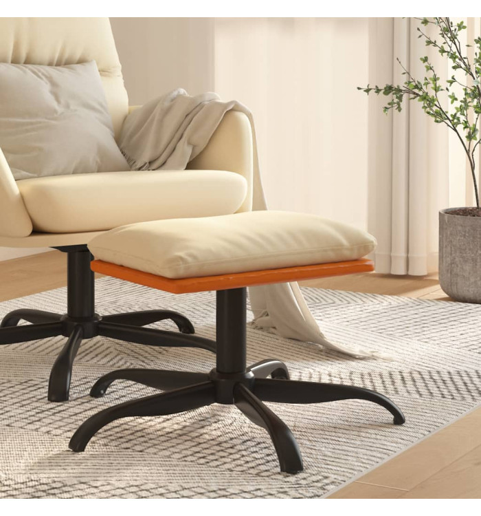 Repose-pied Crème 60x60x36 cm Tissu et similicuir | Mobilier & Déco