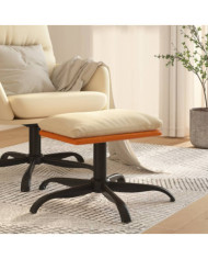 Repose-pied Crème 60x60x36 cm Tissu et similicuir | Mobilier & Déco