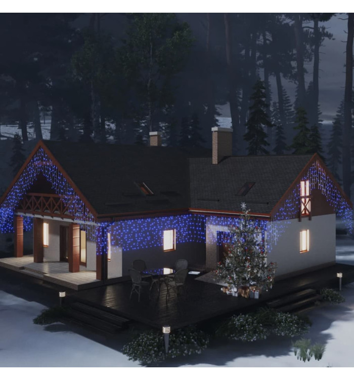 Rideau lumineux à glaçons LED 10m 400 LED Bleu 8 fonctions | Mobilier & Déco