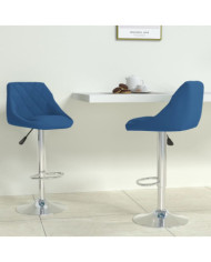 Tabourets de bar lot de 2 bleu velours | Mobilier & Déco