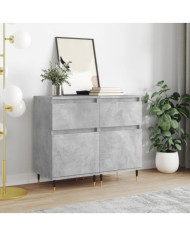 Buffets 2 pcs gris béton 40x35x70 cm bois d'ingénierie | Mobilier & Déco