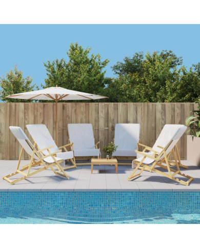 Serviettes de plage 6 pcs blanc 60x135 cm tissu 400 GSM | Mobilier & Déco
