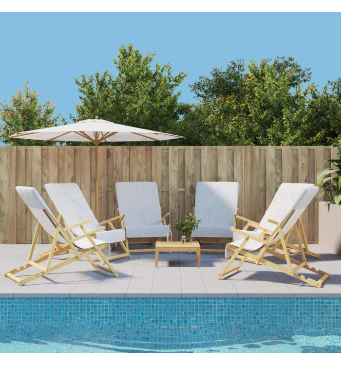 Serviettes de plage 6 pcs blanc 60x135 cm tissu 400 GSM | Mobilier & Déco