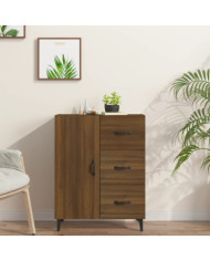 Buffet chêne marron 69,5x34x90 cm bois d'ingénierie | Mobilier & Déco