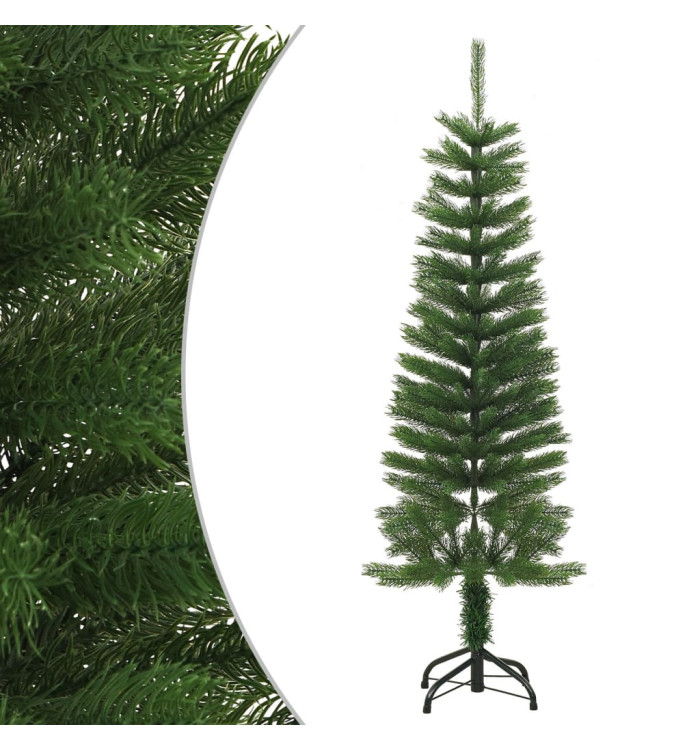 Sapin de Noël artificiel mince avec support 120 cm PE | Mobilier & Déco