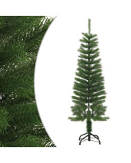 Sapin de Noël artificiel mince avec support 120 cm PE | Mobilier & Déco