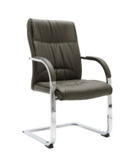 Chaise de bureau cantilever Gris Similicuir | Mobilier & Déco