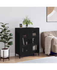 Buffet noir 69,5x34x90 cm bois d'ingénierie | Mobilier & Déco