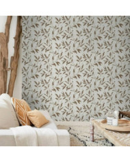DUTCH WALLCOVERINGS Papier peint Leafs Beige et marron | Mobilier & Déco