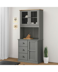 Dessus de commode VIGO gris 78x30x100 cm bois massif de pin | Mobilier & Déco