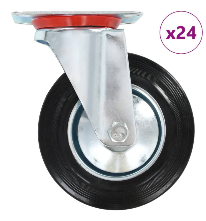 24 pcs Roulettes pivotantes 160 mm | Mobilier & Déco