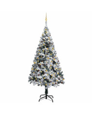 Arbre de Noël artificiel pré-éclairé et boules vert 240 cm PVC | Mobilier & Déco